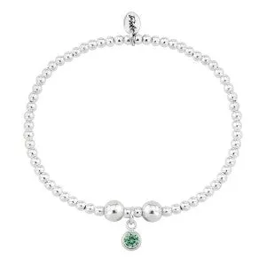 Silver and Emerald CZ May birthstone bracelet