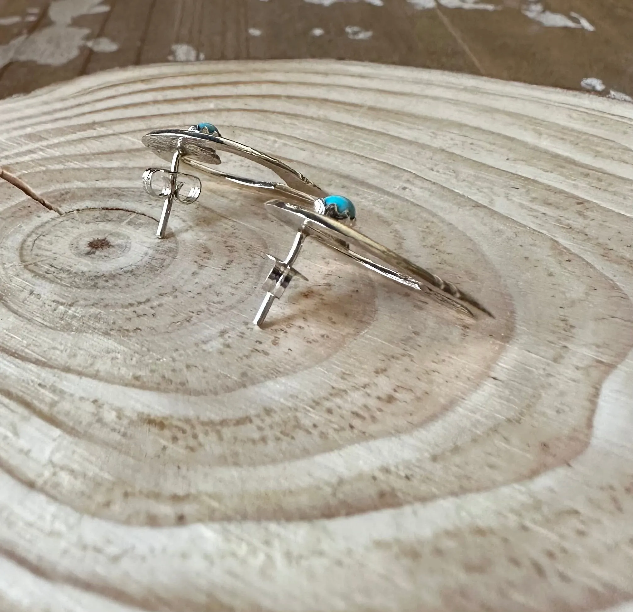 SILVER NAJA HANDS Navajo Turquoise and Sterling Silver Earrings