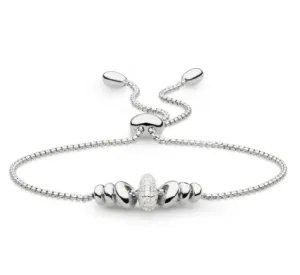 Silver Tumble Glisten Pavé Toggle Bracelet
