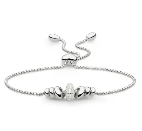 Silver Tumble Glisten Pavé Toggle Bracelet