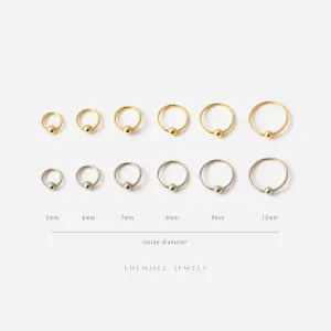 Simple Beaded Hoop, No Hinge Design, Huggies, Gold, Silver SHEMISLI SH535, SH536, SH537, SH538, SH539, SH540