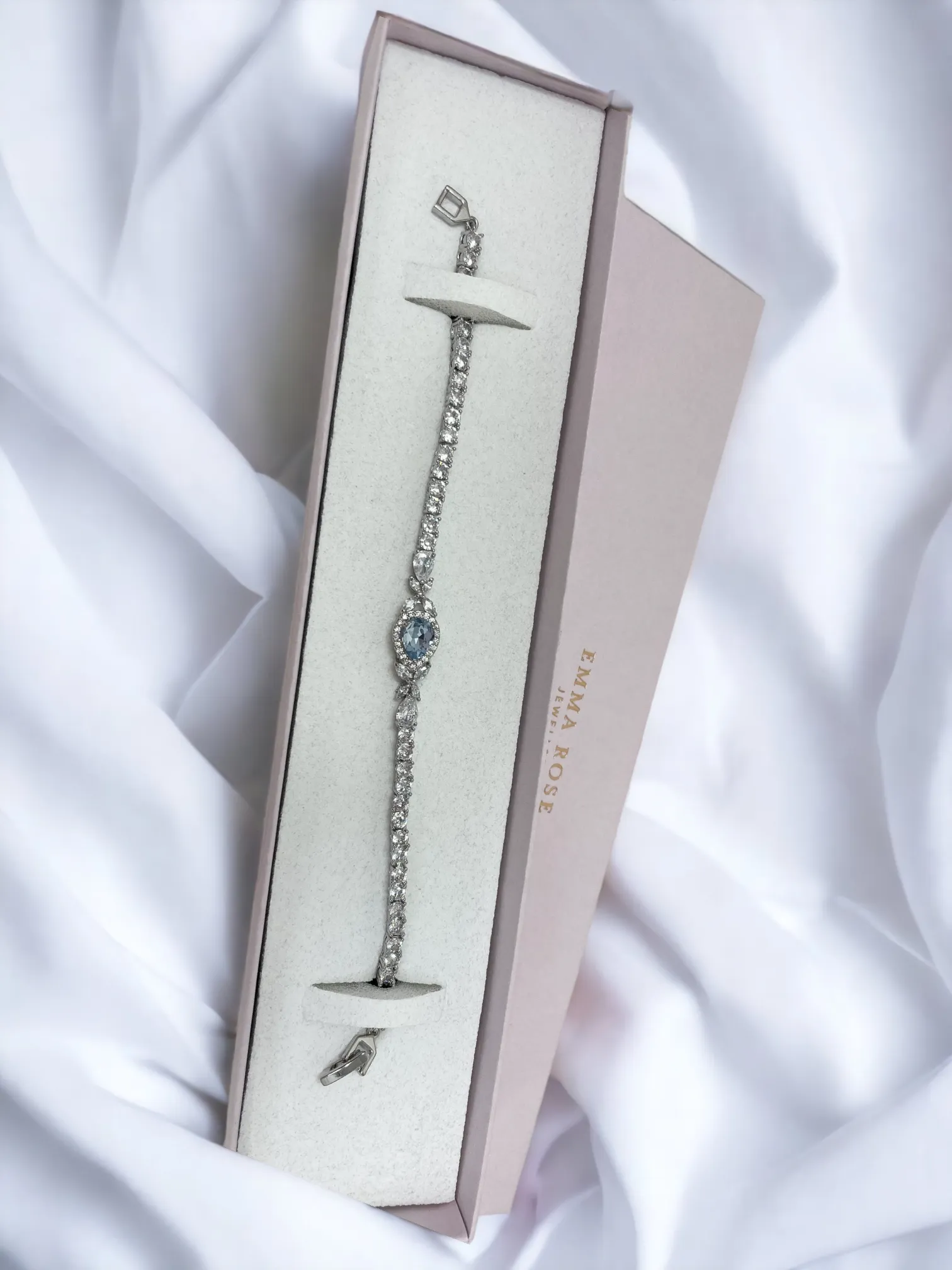 Small Delicate Light Blue Sapphire Bracelet