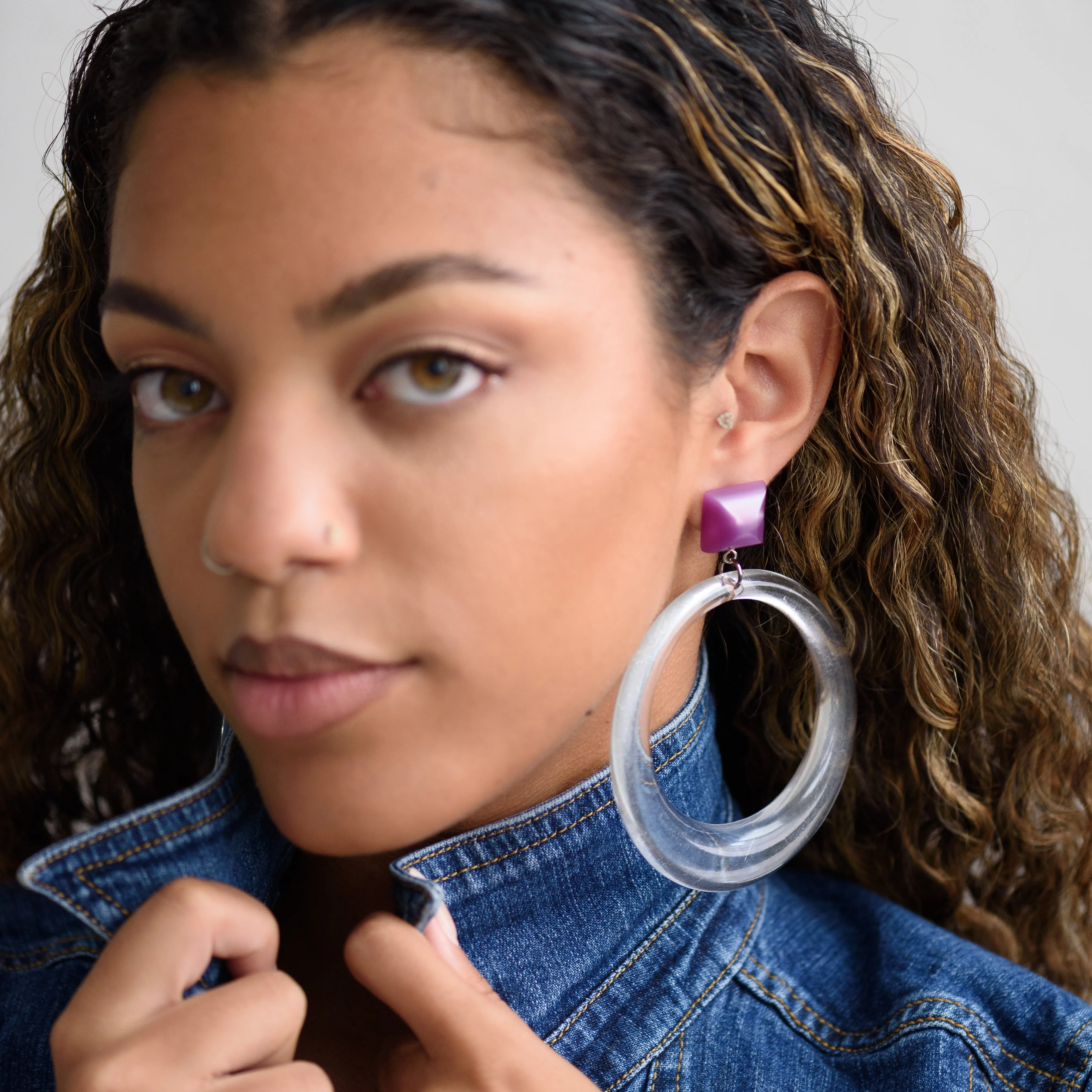 Smoke & Blue Moonglow Iris Earrings