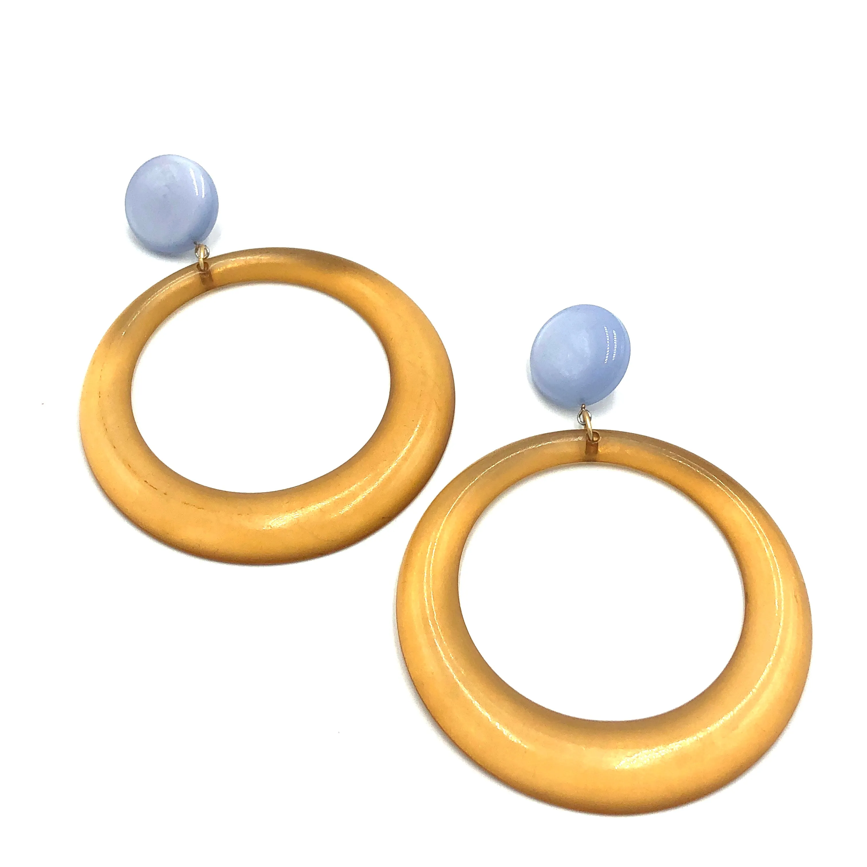 Smoke & Blue Moonglow Iris Earrings