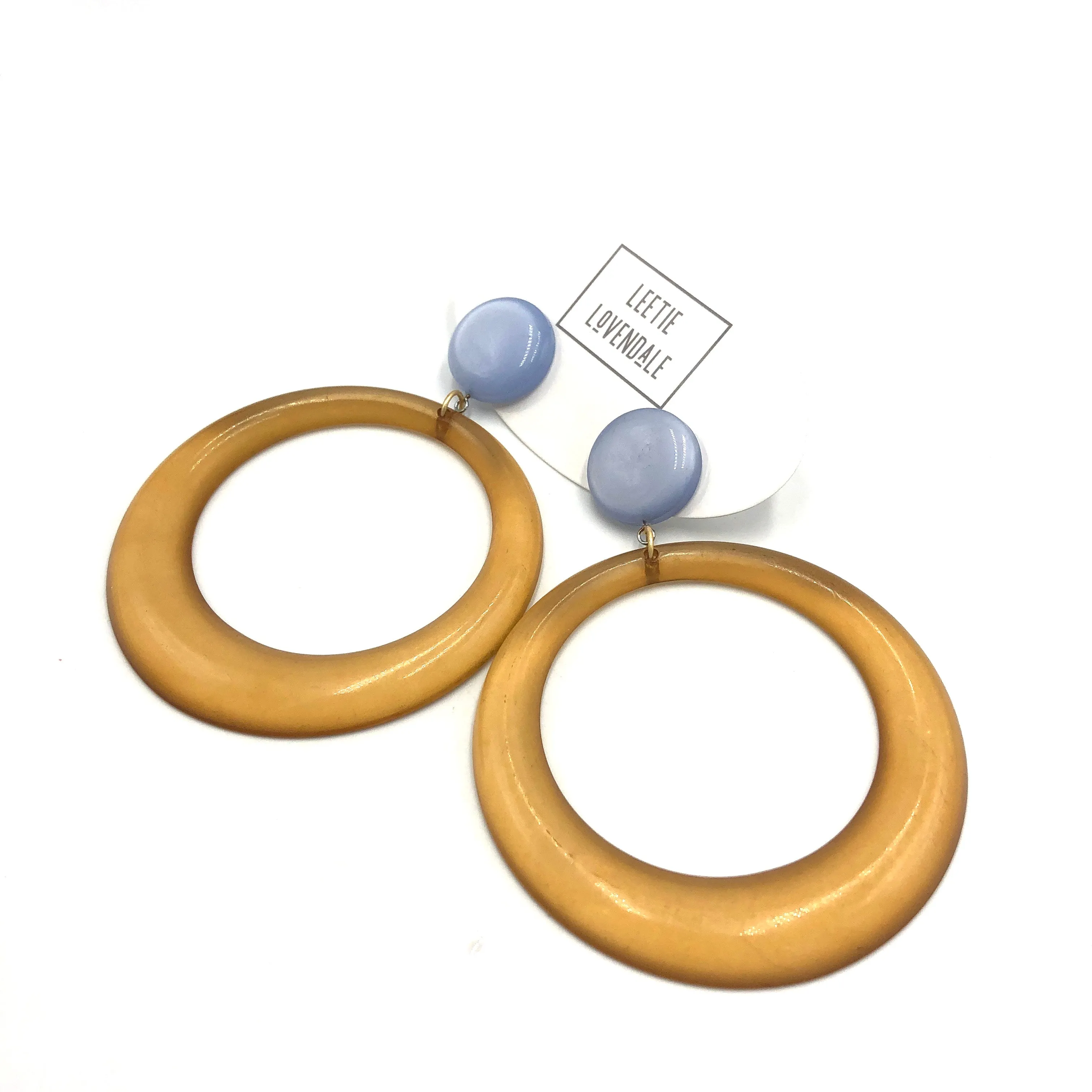 Smoke & Blue Moonglow Iris Earrings