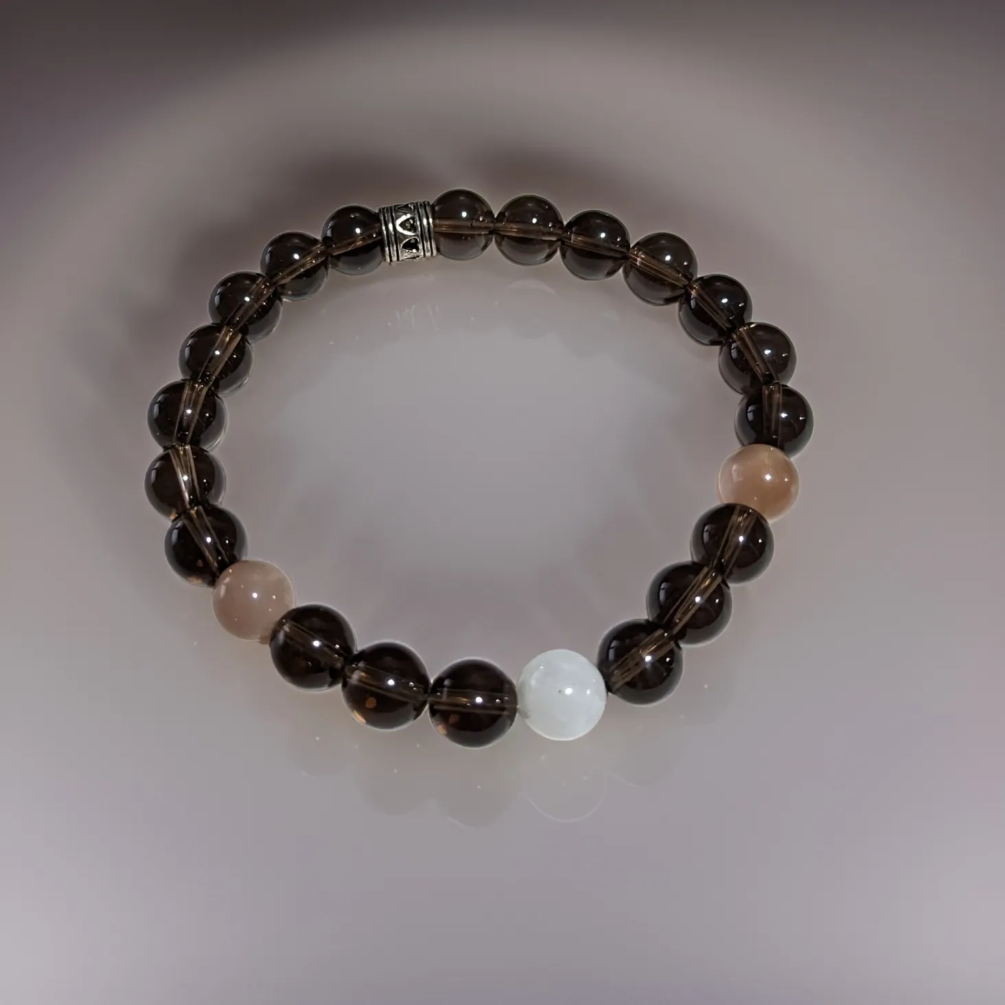Smokey Quartz, Sunstone &  Moonstone Bracelet