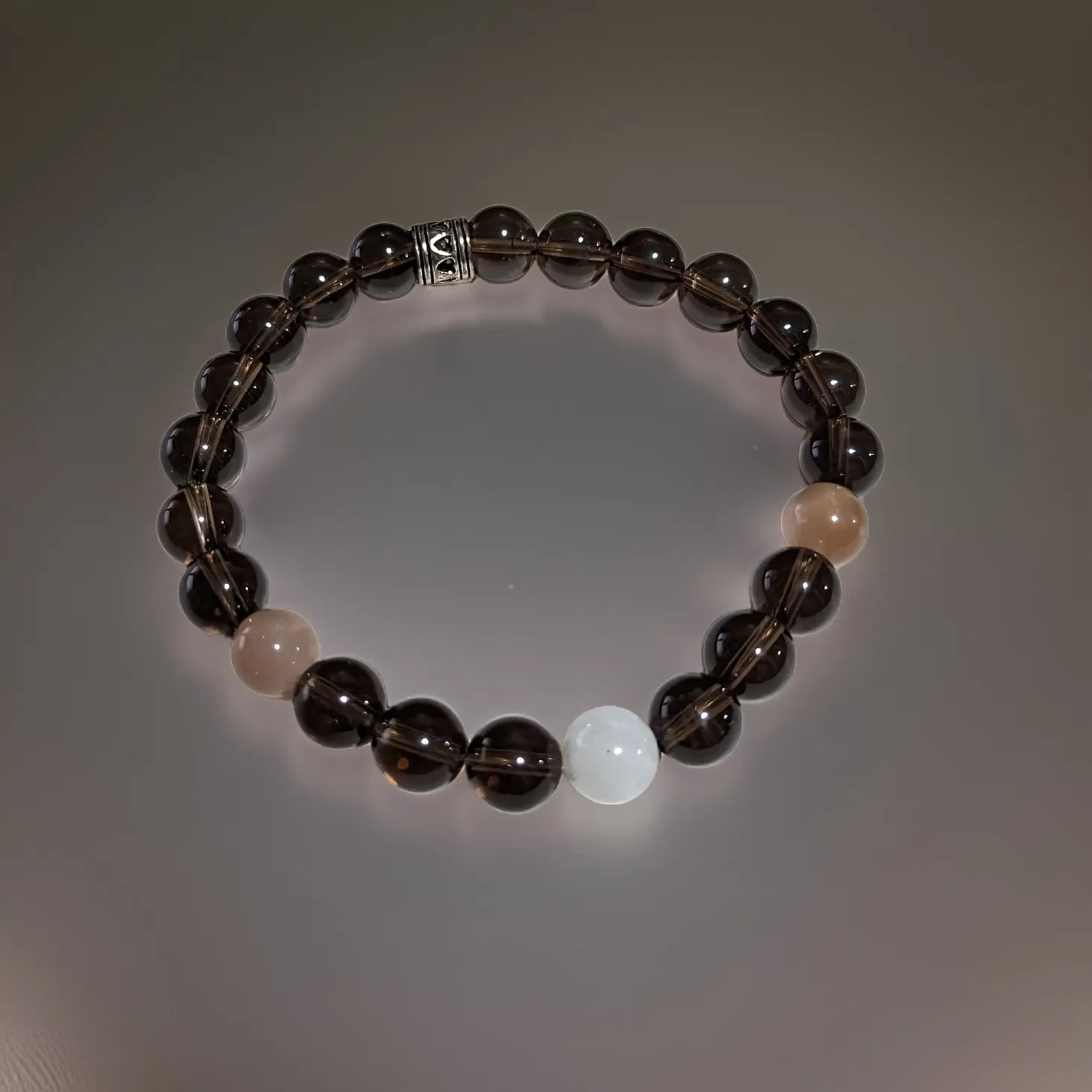 Smokey Quartz, Sunstone &  Moonstone Bracelet