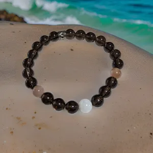 Smokey Quartz, Sunstone &  Moonstone Bracelet