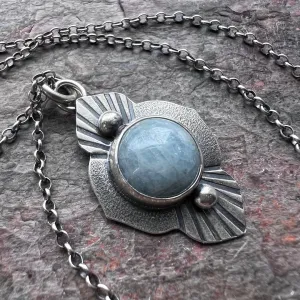 SOLD Sterling Silver Aquamarine Necklace - Handmade One-of-a-kind Aquamarine Pendant on Sterling Silver Chain