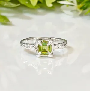 Solid Silver Peridot ring