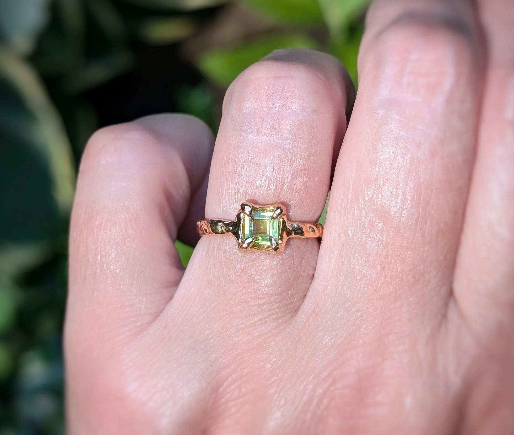 Solid Silver Peridot ring