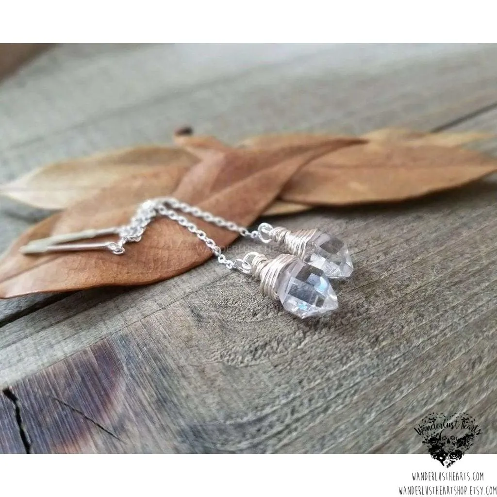 Sterling Herkimer Diamond threaders