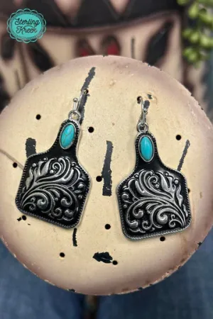 Sterling Kreek TOOLED TAG EARRINGS