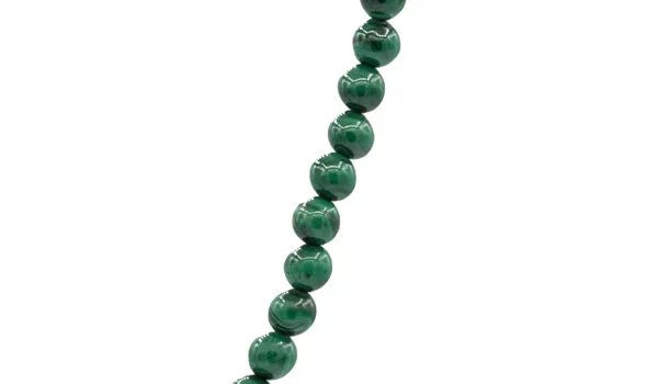 Sterling Silver 90's Style Mini Adjustable Malachite Natural Gemstone Necklace