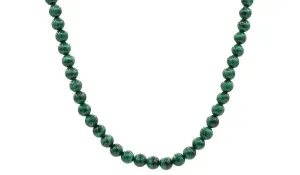 Sterling Silver 90's Style Mini Adjustable Malachite Natural Gemstone Necklace