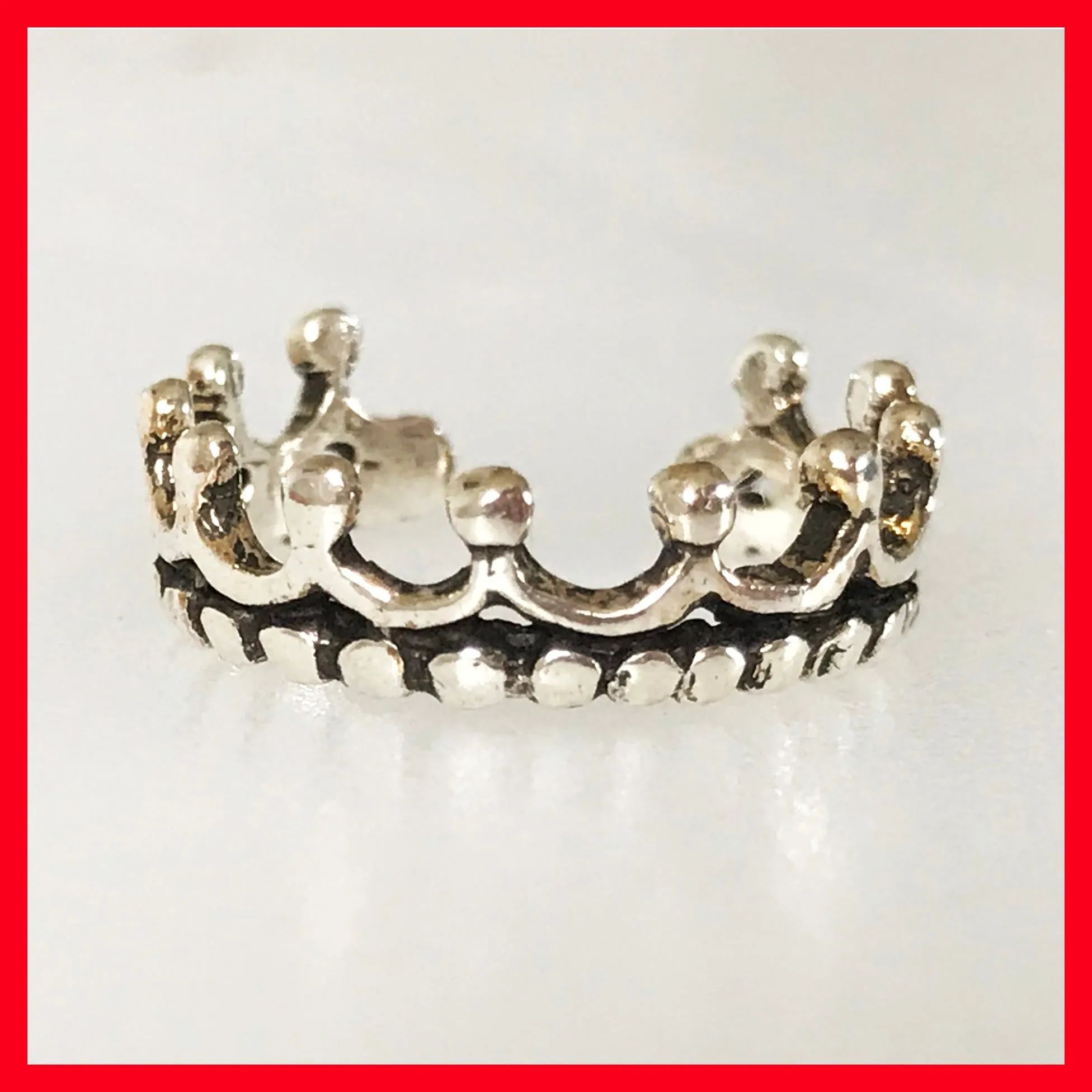 Sterling Silver Crown Toe Ring, Finger Tip