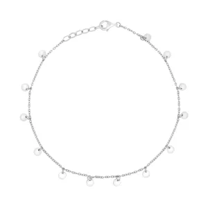 Sterling Silver Mini Disc Ankle Chain K203