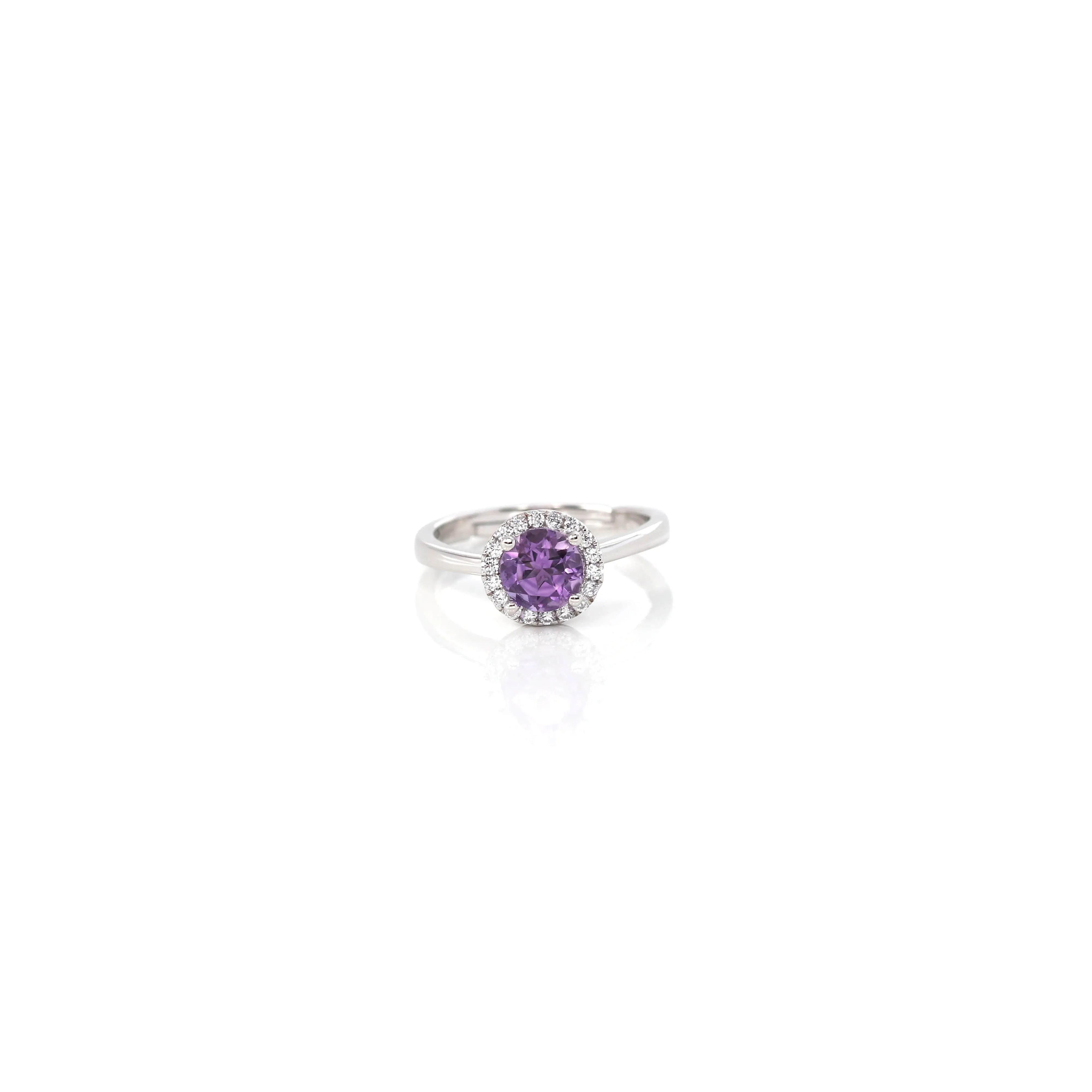 Sterling Silver Round Swiss Blue Topaz, Amethyst, & Garnet Rings
