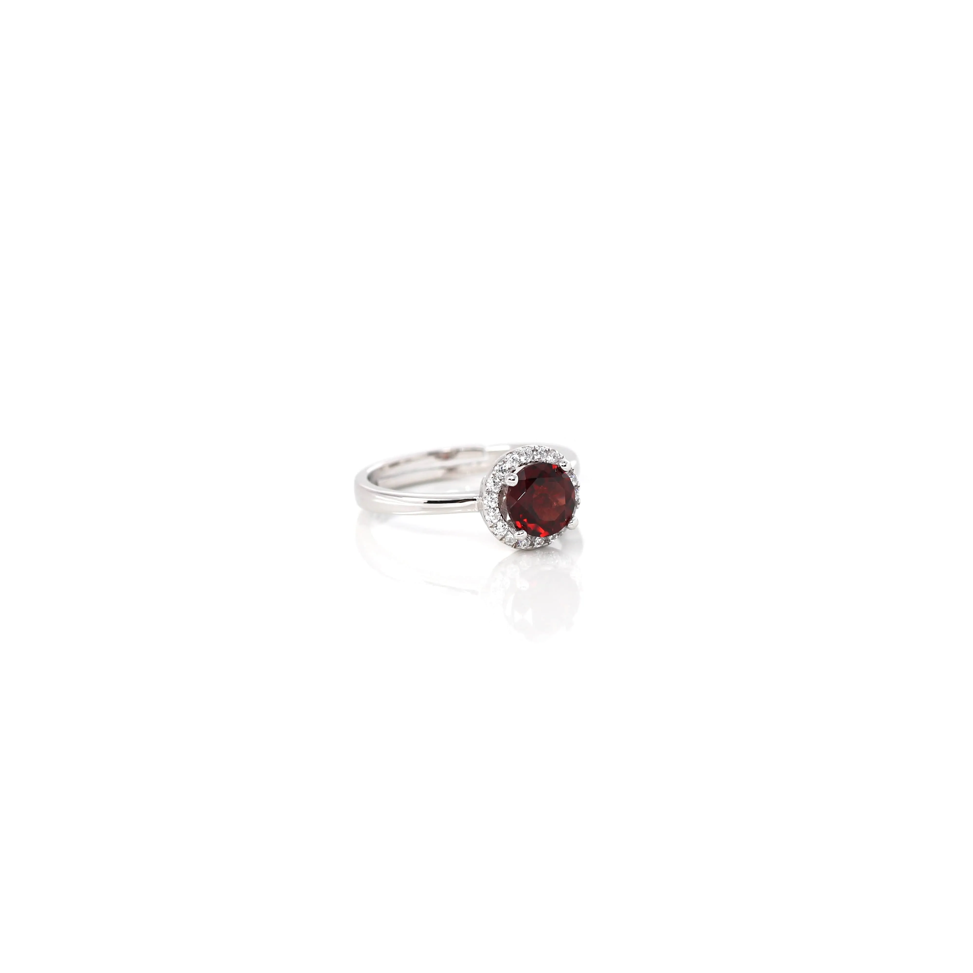 Sterling Silver Round Swiss Blue Topaz, Amethyst, & Garnet Rings
