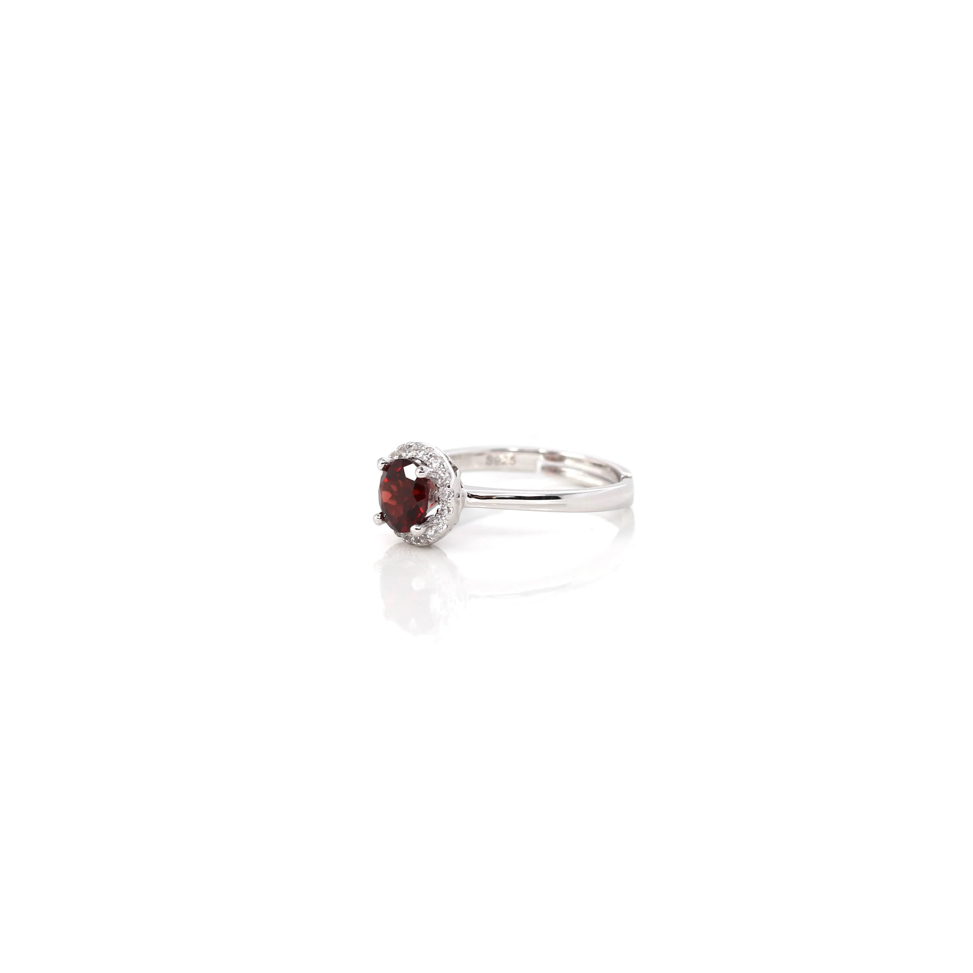Sterling Silver Round Swiss Blue Topaz, Amethyst, & Garnet Rings