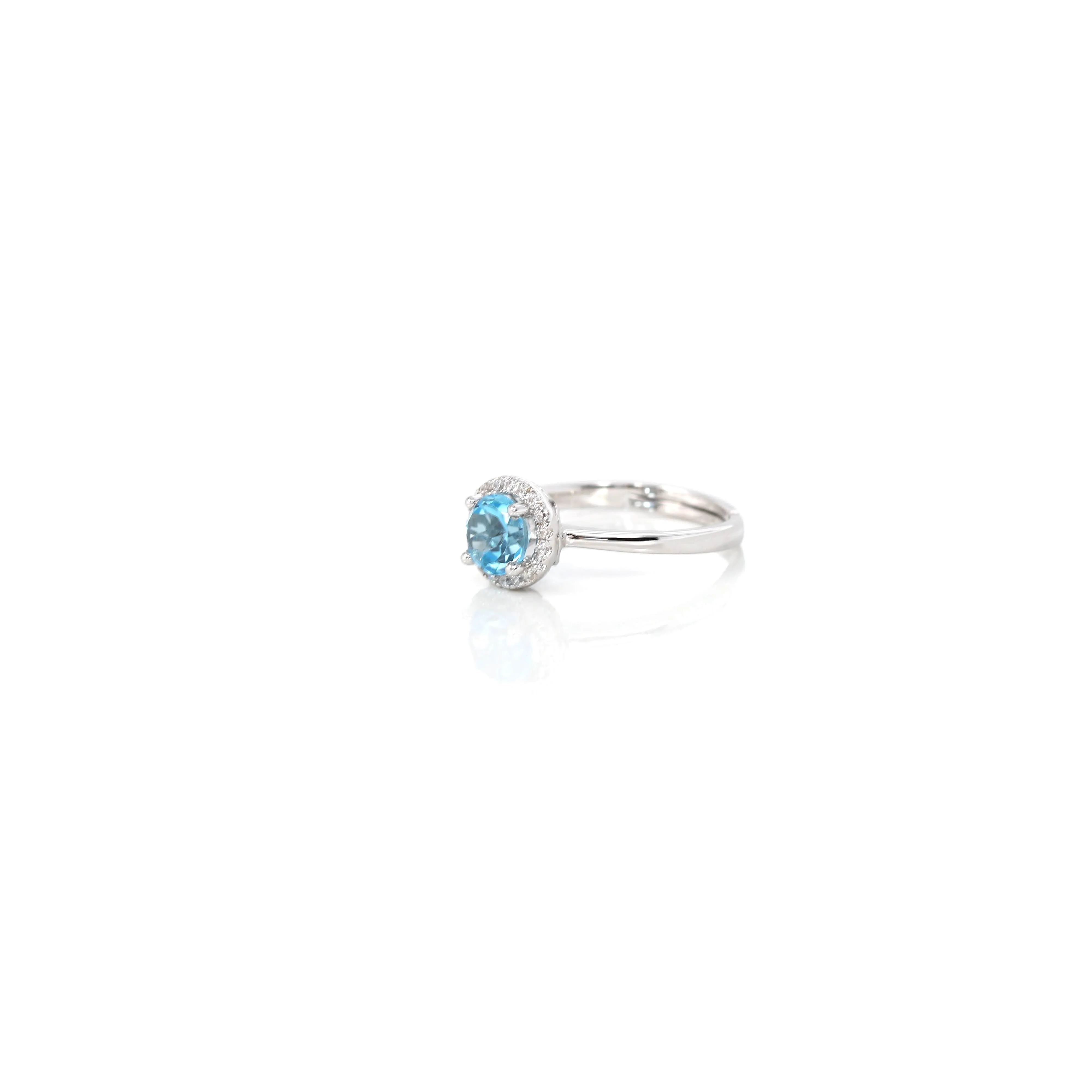 Sterling Silver Round Swiss Blue Topaz, Amethyst, & Garnet Rings