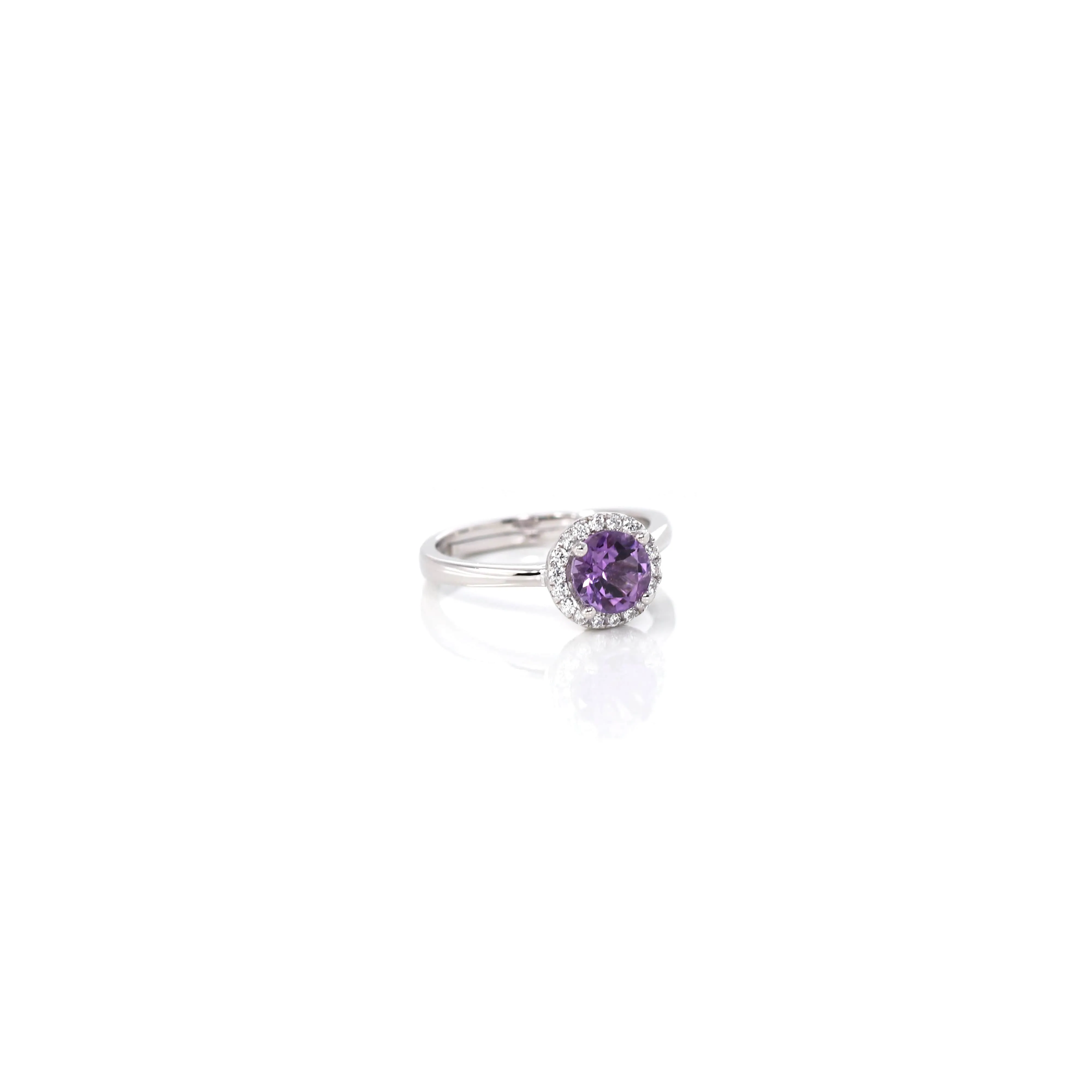 Sterling Silver Round Swiss Blue Topaz, Amethyst, & Garnet Rings