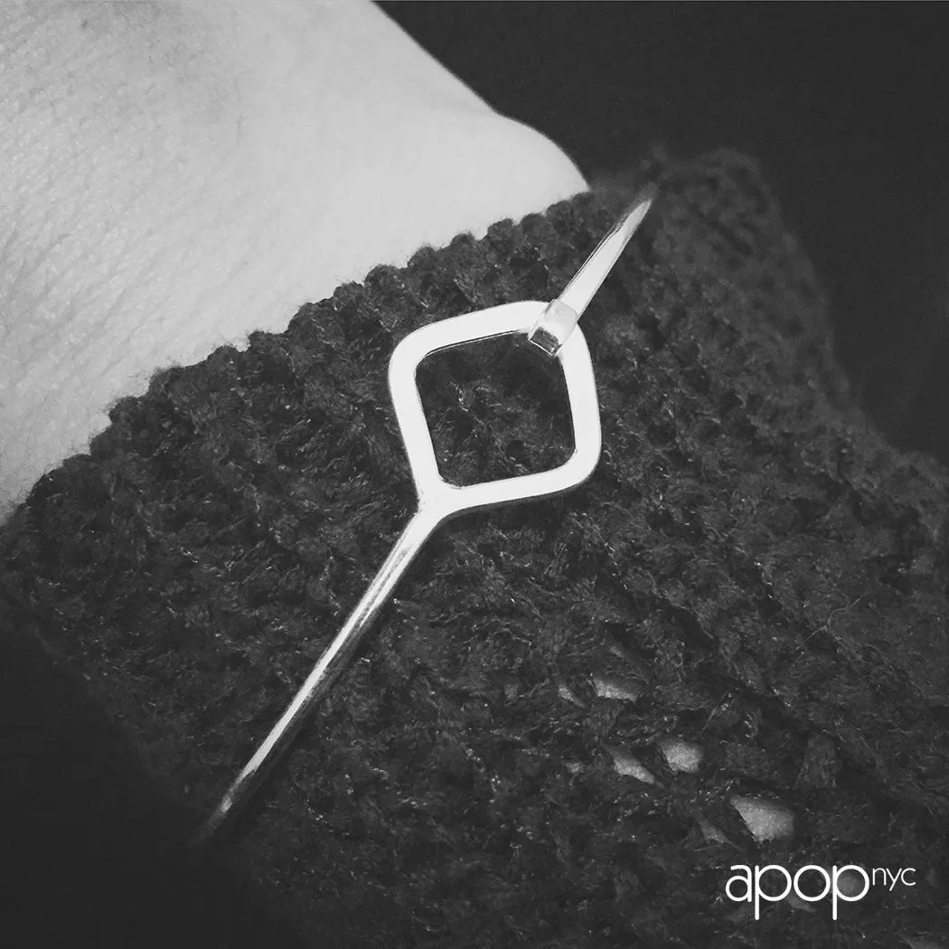 Sterling Silver Triangle Latch Cuff Bracelet
