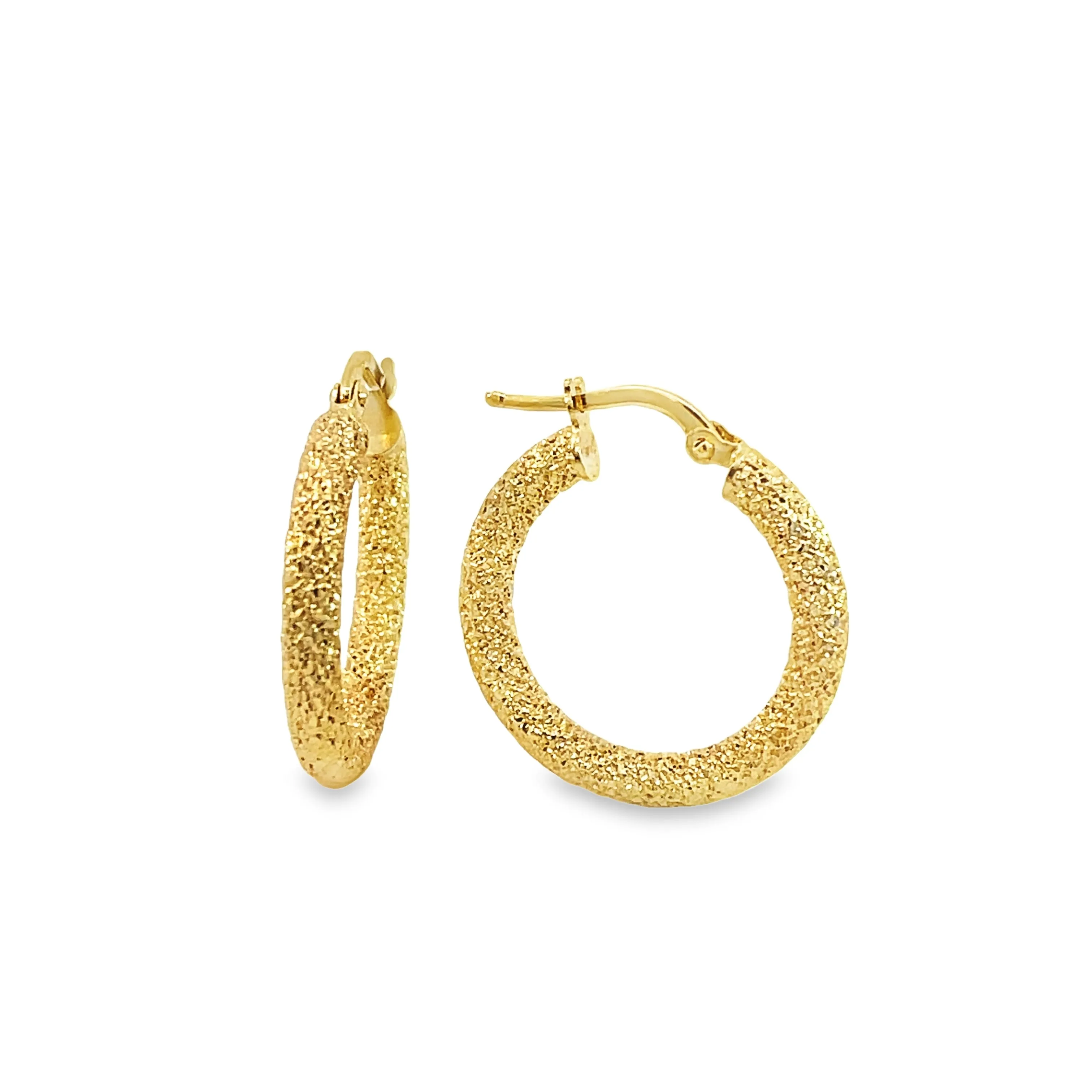 Textured Sparkle Hoop Earrings
