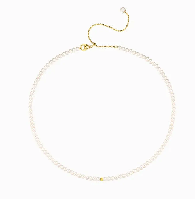 THIALH - 18K Yellow Gold Pearl Necklace