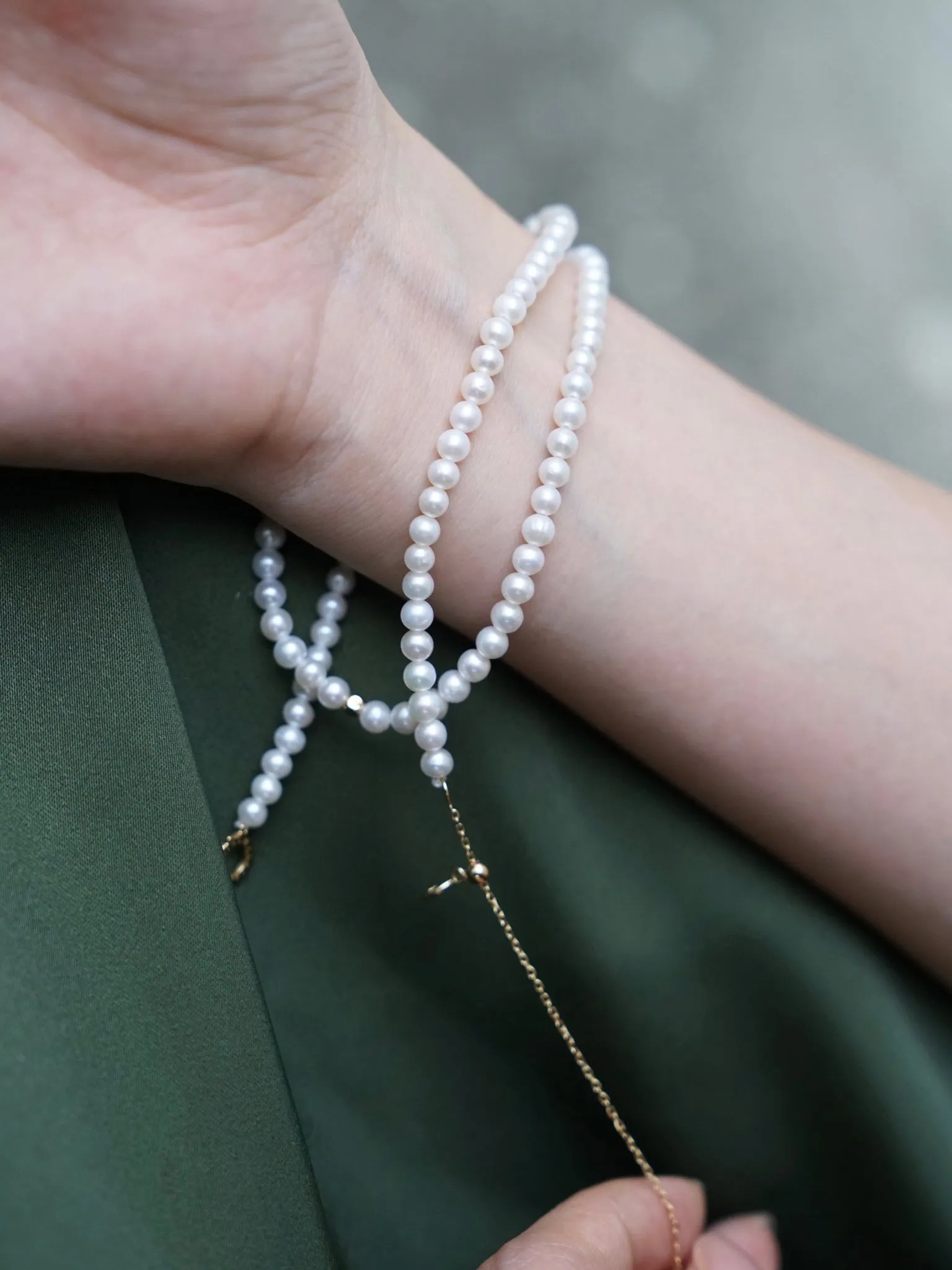THIALH - 18K Yellow Gold Pearl Necklace