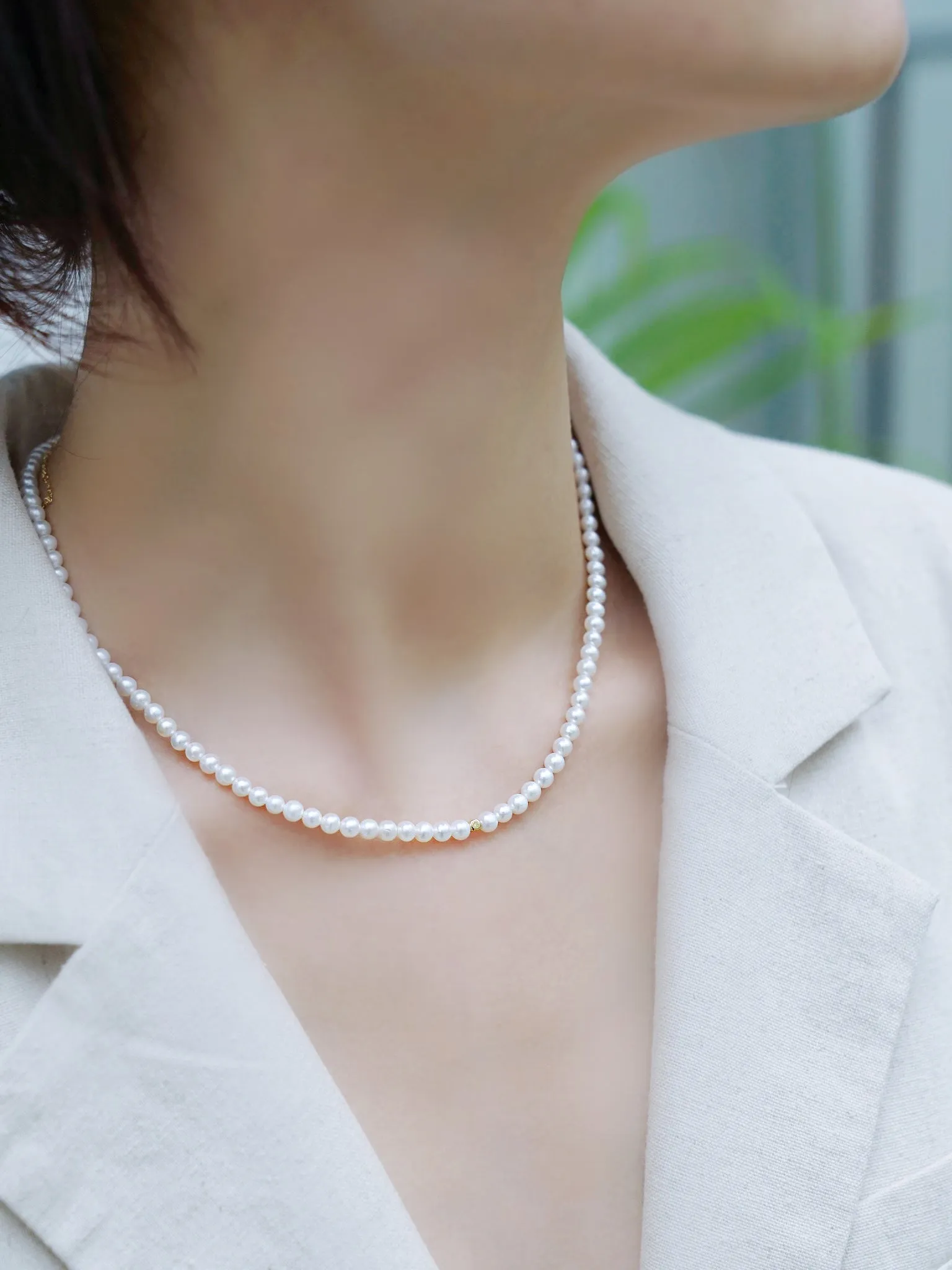 THIALH - 18K Yellow Gold Pearl Necklace