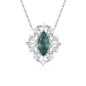 Trellis Moss Agate Necklace