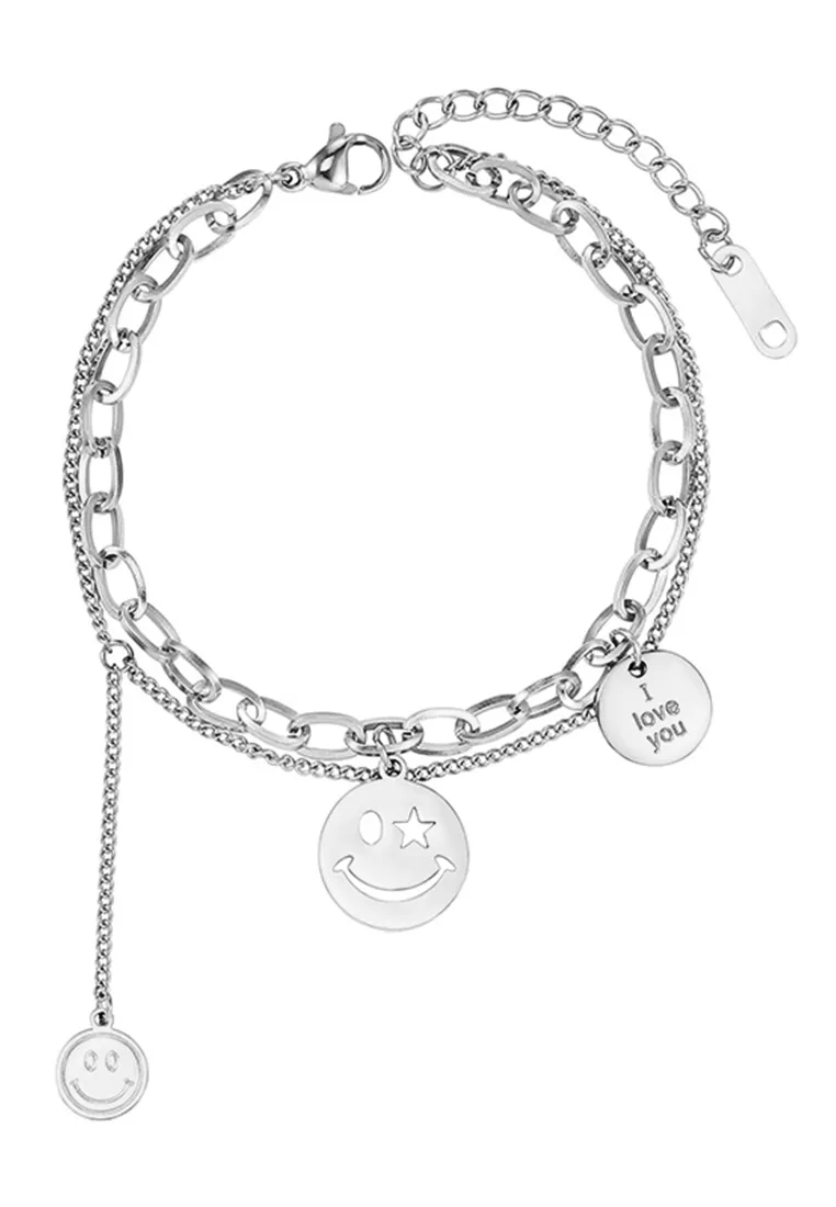 Trixie Round Smiley with 'I Love You' tag Bracelet