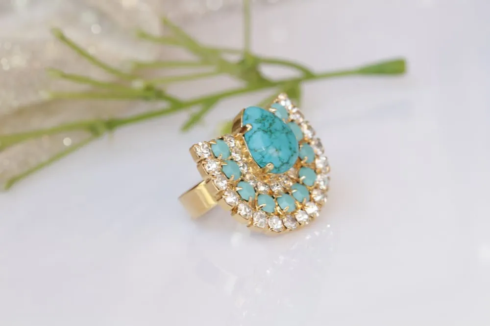TURQUOISE BOHO RING