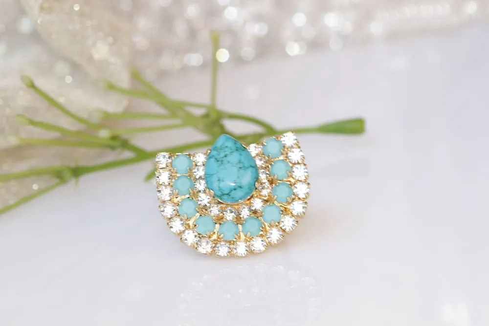 TURQUOISE BOHO RING
