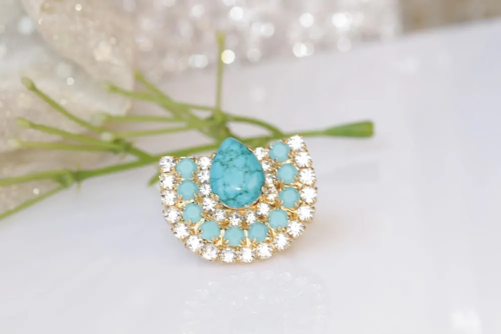 TURQUOISE BOHO RING