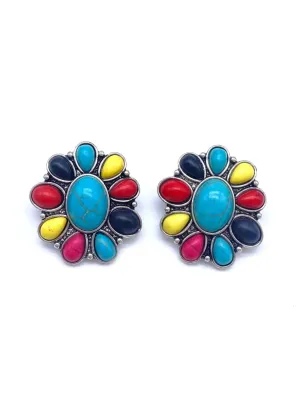 Turquoise Multi Flower Earring