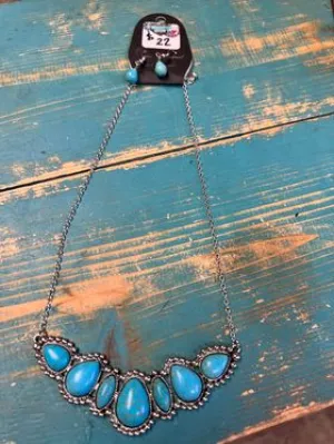 Turquoise Necklace with earrings