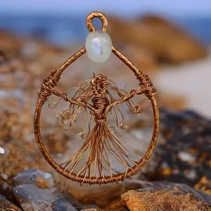 Under the Moon Goddess & Moonstone Pendant - Raven Stone