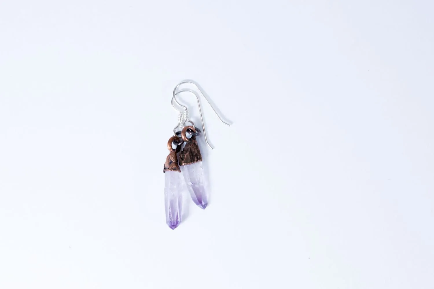 Vera Cruz Amethyst earrings | Raw amethyst pendant earrings