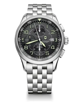Victorinox Swiss Army Airboss Mechanical Chrono - Black Dial - Steel Bracelet