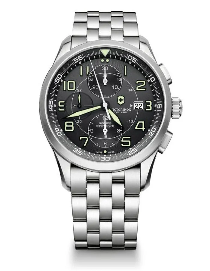 Victorinox Swiss Army Airboss Mechanical Chrono - Black Dial - Steel Bracelet