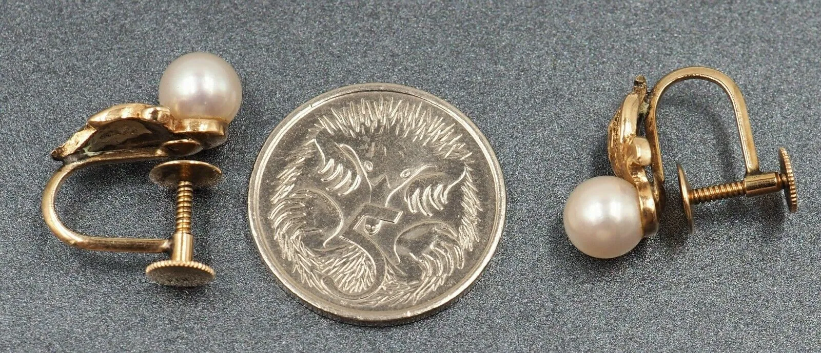 Vintage 14ct Yellow Gold Pearl Screw Back Earrings - Fine Jewellery