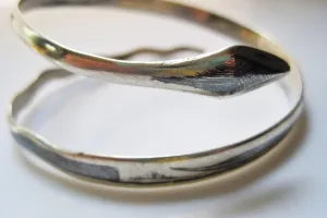 Vintage Middle East Silver and Niello Double Coil Snake Bracelet