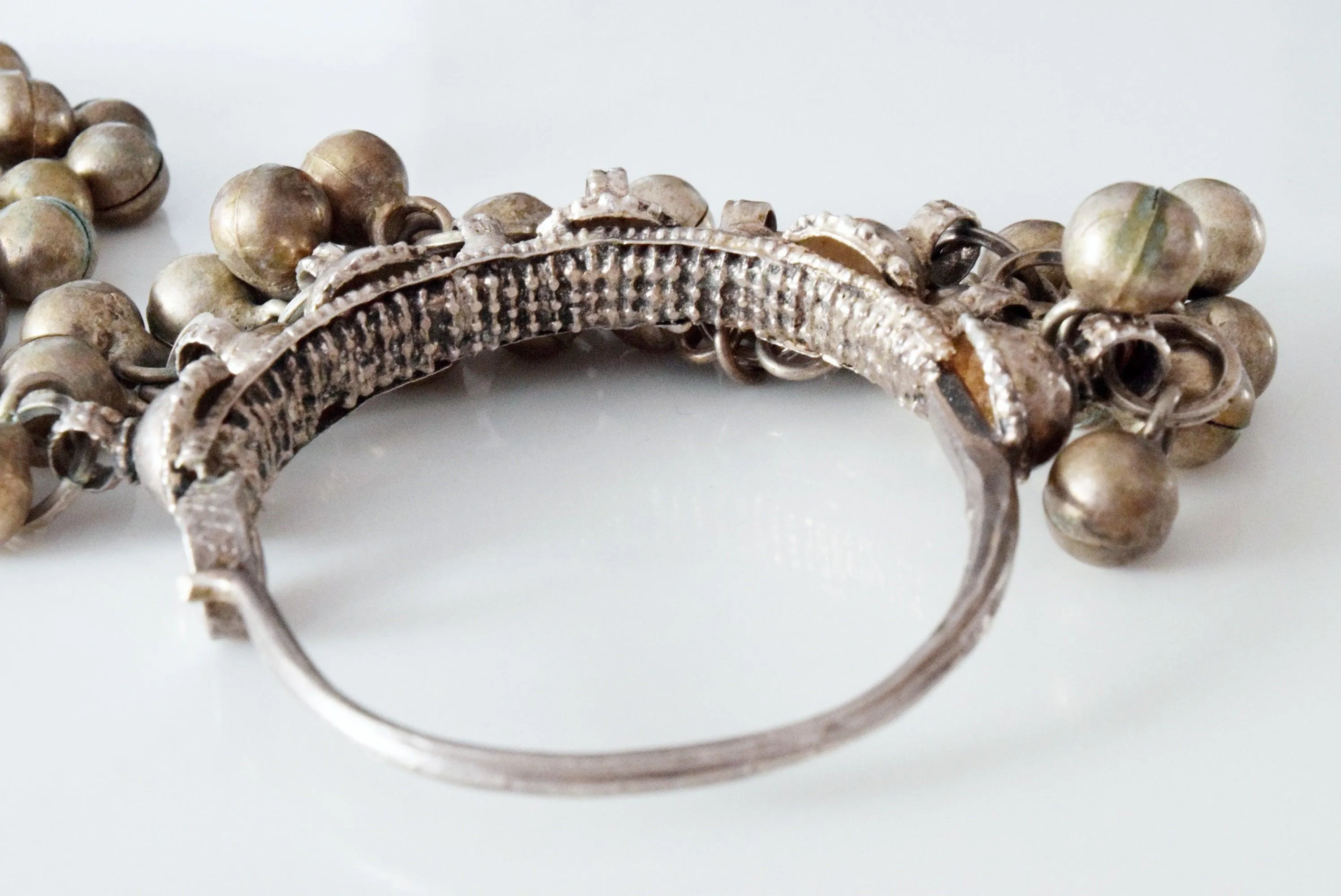 Vintage Silver Yemeni Bedouin Hoop Earrings