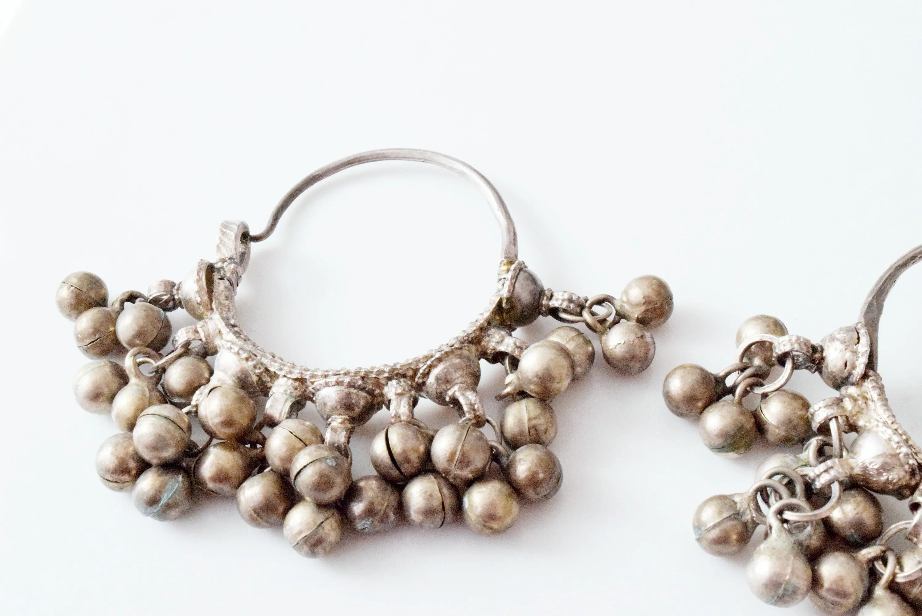 Vintage Silver Yemeni Bedouin Hoop Earrings