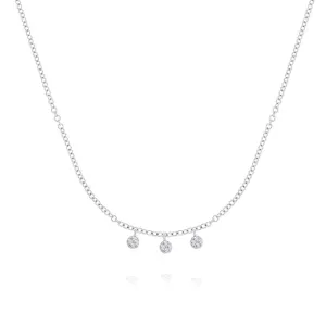 White Gold Diamond Disk Necklace - BJN10606