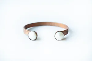 White Pearl Cuff Bracelet | Freshwater Pearl Bracelet