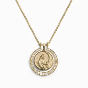 White Topaz Selene Halo Necklace Set