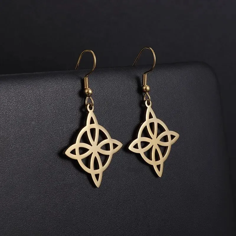 Witchcraft Witch Knot Bracelet Stainless Steel Geometric Cutout Flower Box Chain Cuff Bracelet Women Amulet Jewelry
